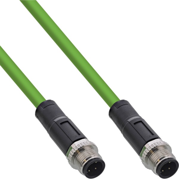 InLine® Industrie Netzwerkkabel, M12 4-pin D-kodiert Stecker/Stecker, PUR, 5m